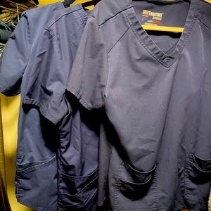 Lot of 3 - large navy blue scrub tops
